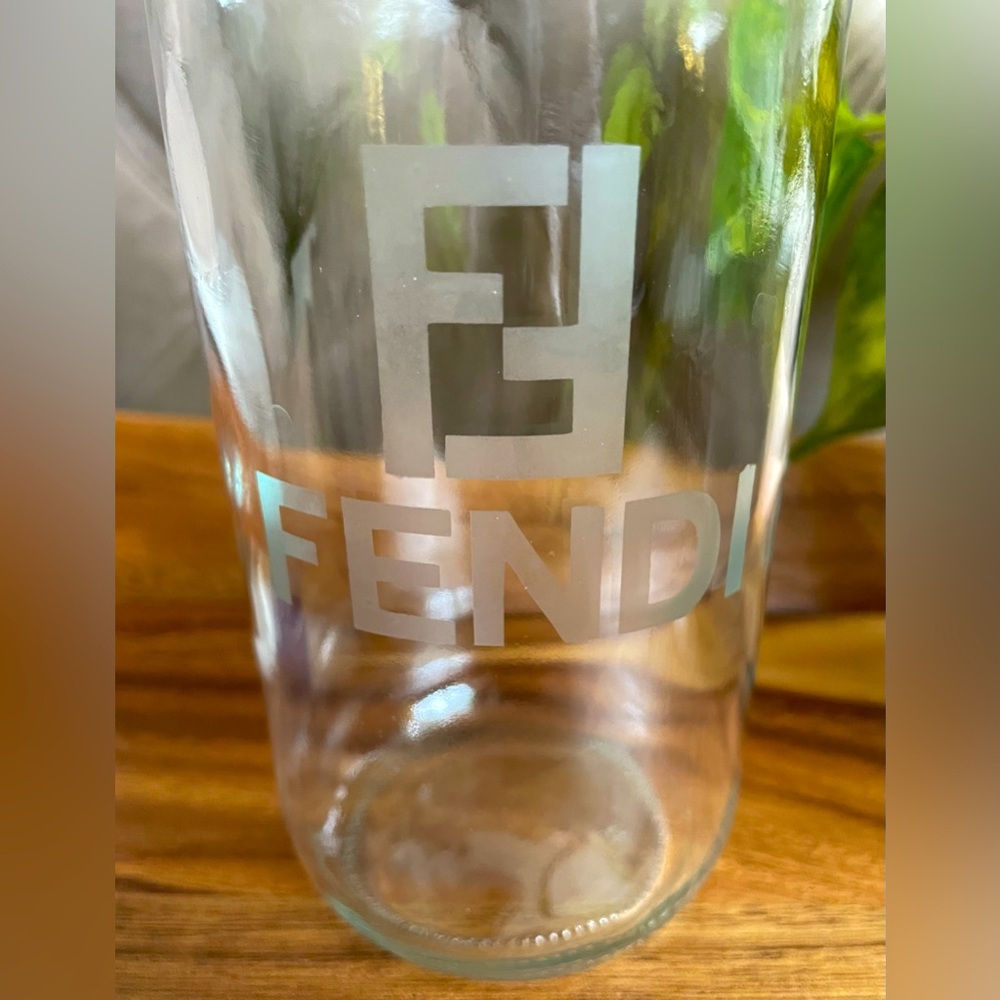 Gorgeous Clear Glass Can w/Glass Straw, NWOT!